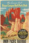 DESIGNER UNKNOWN. THIS SUMMER - VISIT BRYCE CANYON NAT''L. PARK, UTAH / UNION PACIFIC RAILROAD. Circa 1935. 41x27 inches, 105x70 cm.